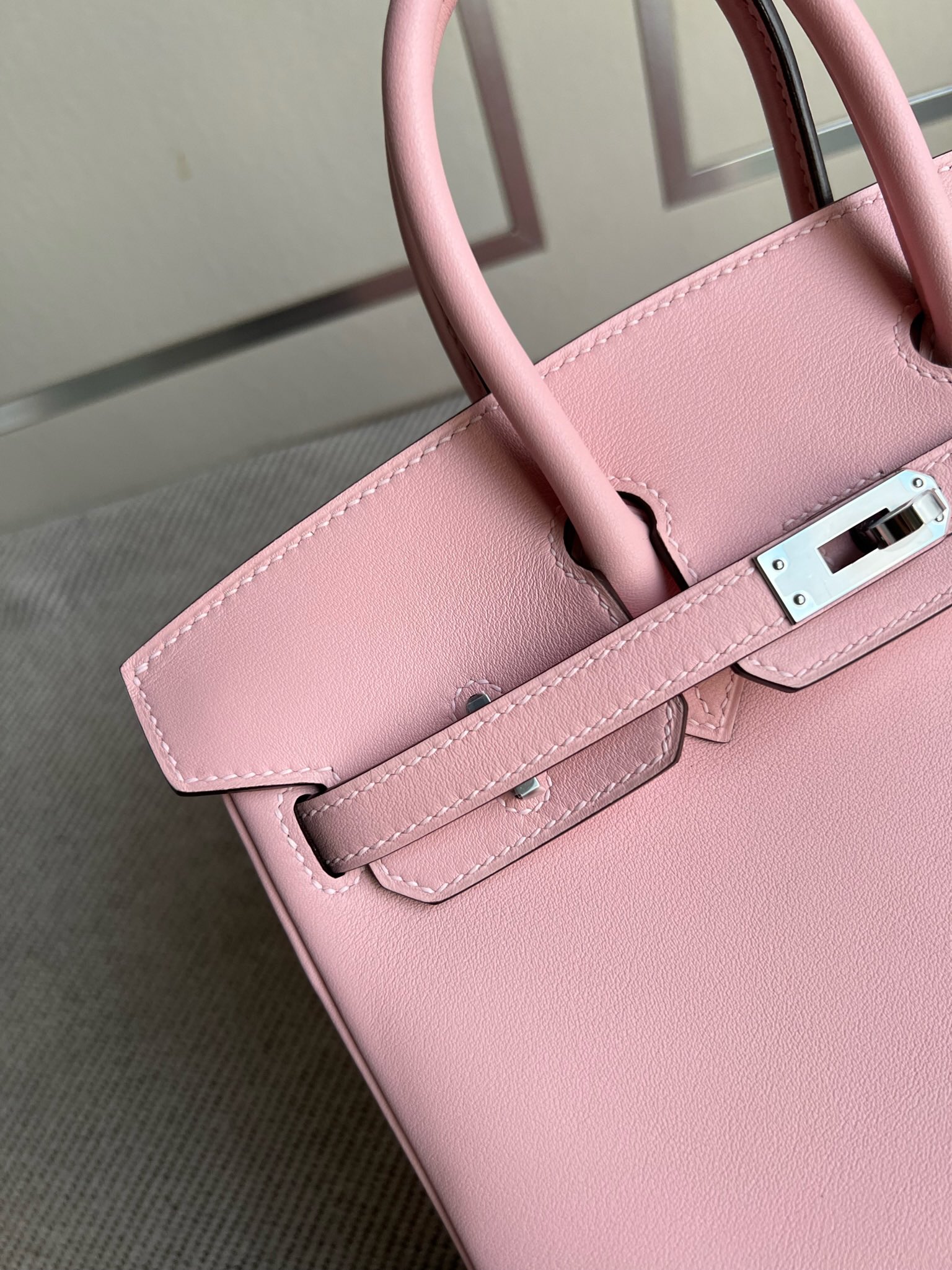 에르메스 버킨백25 화이트 은장 토고가죽